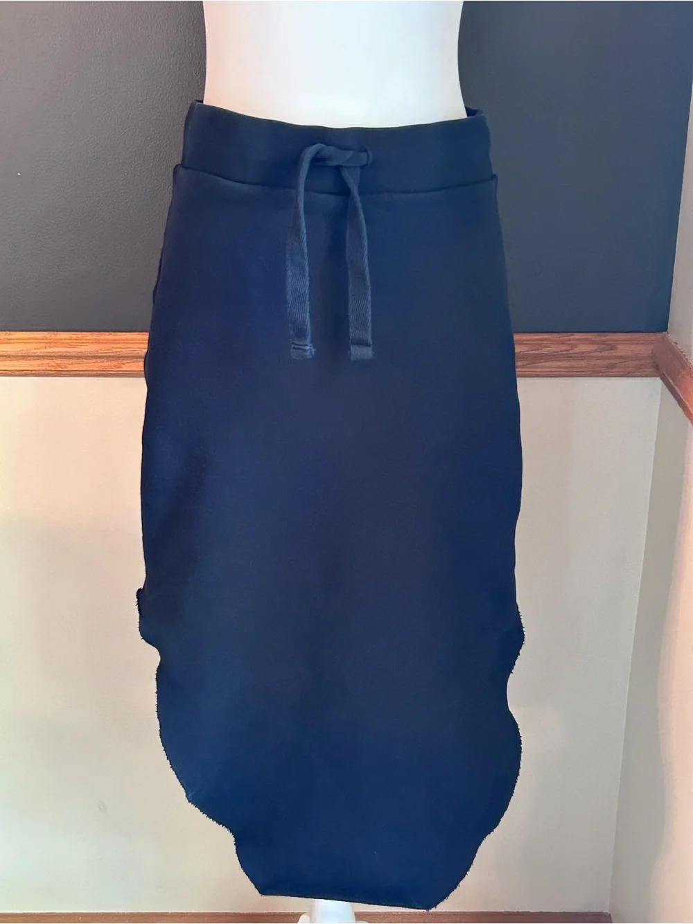 Frank & Eileen Donegal Unforgettable Skirt Cotton Black Midi Raw Hem Size XL